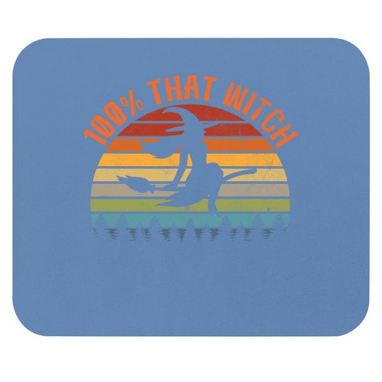 Discover 100% That Witch - Funny Halloween Vintage Halloween Mouse Pad