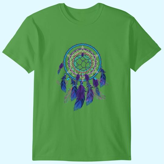 Discover Colorful Dreamcatcher Feathers Tribal Native American Indian T-Shirt
