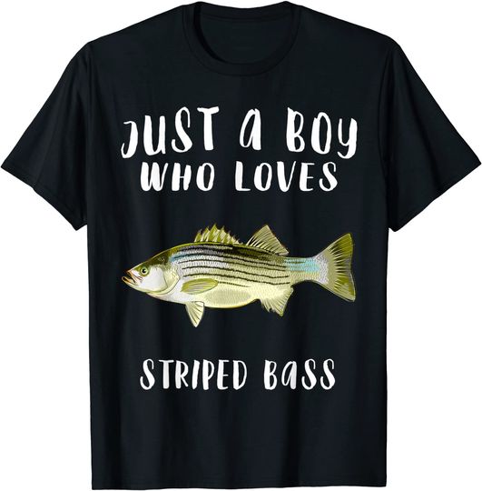 Discover Just A Boy Who Loves Striped Bass Fish Lover T-Shirt