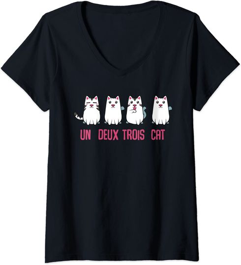 T-shirt de Mulher Un Deux Trois Cat Gola V