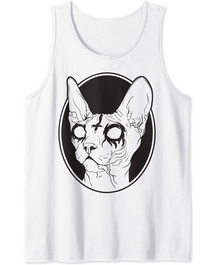 T-shirt Unissexo Gato Sphynx Camisete sem Mangas