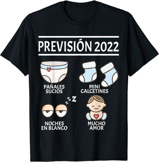 T-shirt Unissexo Pai Mãe Anúncio Grávida Provisão 2022