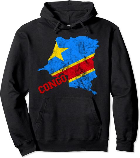 Discover Democratic Republic Of Congo Map Congolese Flag Africa Pride Pullover Hoodie