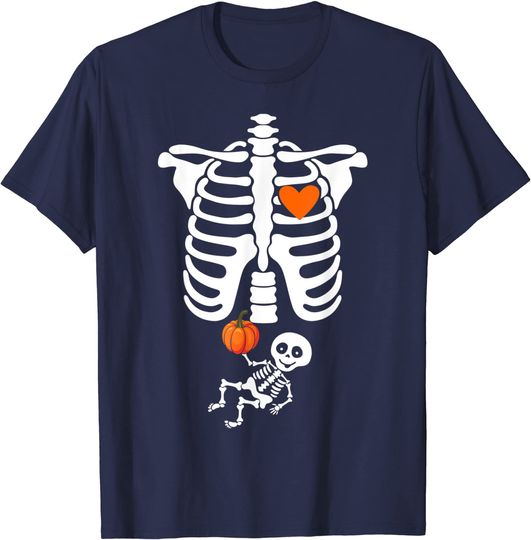 Discover Baby Skeleton Thanksgiving Pregnancy Announcement T-Shirt