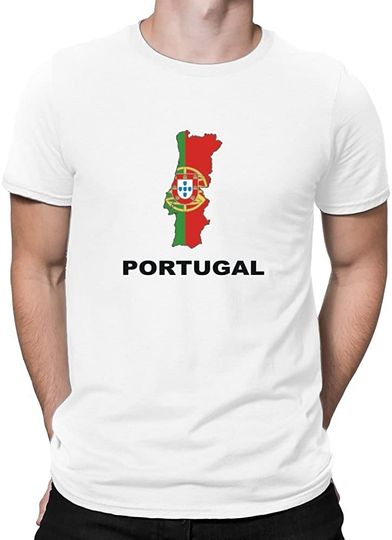 T-shirt de Homem Mapa e Palavra Portugal