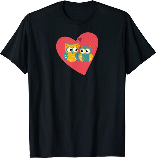 Camisete de Casal Amor de Corujas Presente do Dia dos Namorados