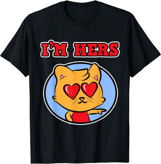 Camisete de Casal I’m Hers com Gato Dia dos Namorados