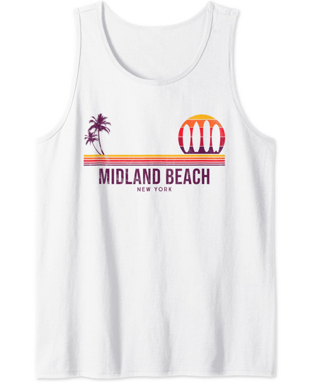 Camisola sem Mangas Midland Beach Férias de Verão em Nova Iorque