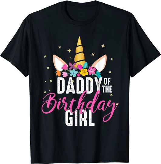 Discover Daddy Of The Birthday Girl Father Unicorn Birthday T Shirt