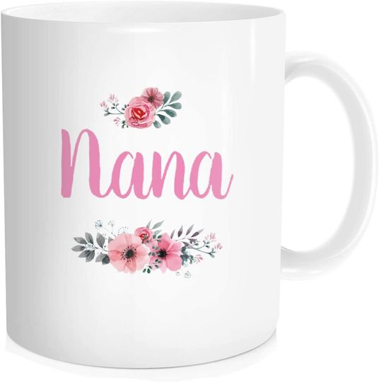 Discover Best Nana Ever Coffee Mug,Mother's Day Birthday For New Grandma,Grandmother, Grammy Bone Ceramic Tea Cups