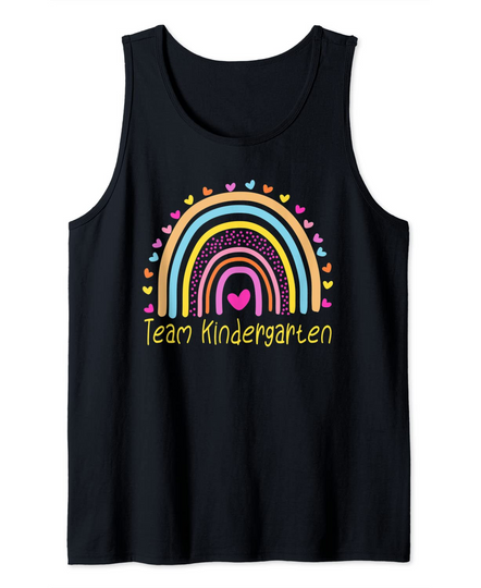 Discover Team Kindergarten Teacher Rainbow Tank Top