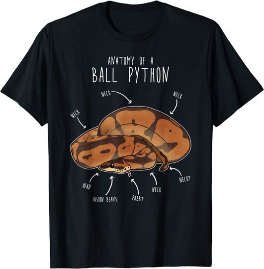 Discover The Anatomy of a Ball Python, Pet Reptile Snake Lover T-Shirt