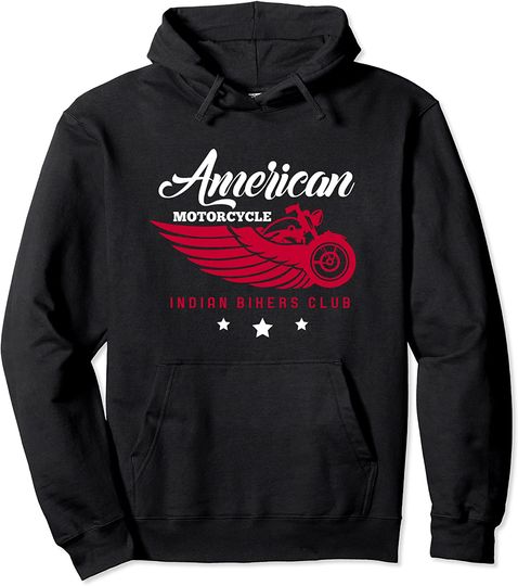 Discover Motorcycle Rider American Motorcycle Indian Bikers Club Pullover Hoodie