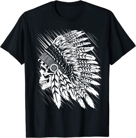 Discover Indian Chief Skull. comanche native american T-Shirt
