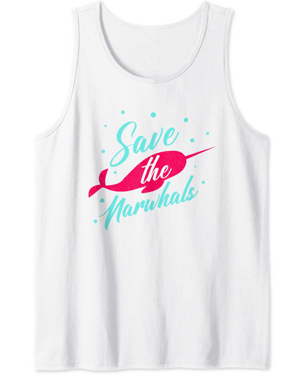 Discover Vintage Save The Narwhal Sea Unicorn Enchanted Tank Top