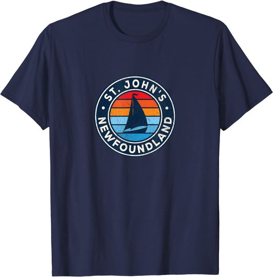 Discover St. John's Newfoundland Vintage Sailboat  70s T-Shirt