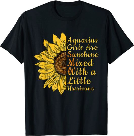 Discover Sunflower Aquarius Woman January and February T Shirt