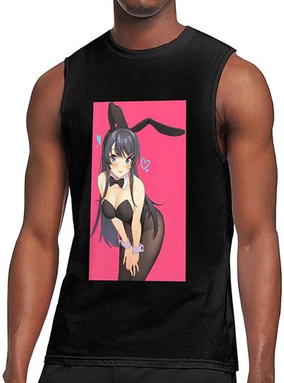 Discover Mai Sakurajima Rascal Girl Mans Soft 100% Cotton Muscle Shirt for Gym/Running/Workout