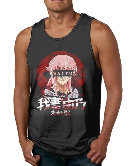 Discover Future Diary Yuno Gasai Tank Top Men's Leisure Round Neck Sleeveless Shirts Vest