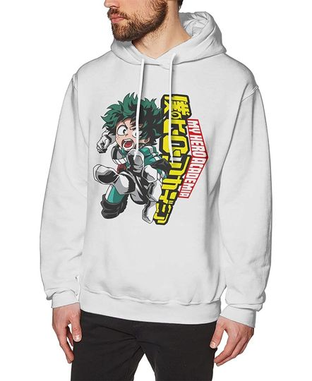 Discover Izuku Midoriya Hoodie Mens Casual Long Sleeve Hooded Pullover Street Fashion Sweatshirt