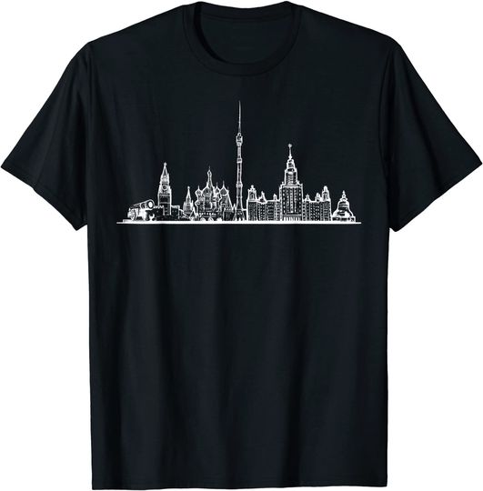 Discover Moskva Moscow Kremlin Red Square St. Basil's Cathedral T Shirt