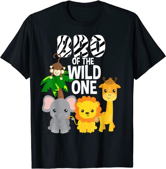 Discover Bro of the Wild One Zoo Theme Birthday Safari Jungle Animal T-Shirt