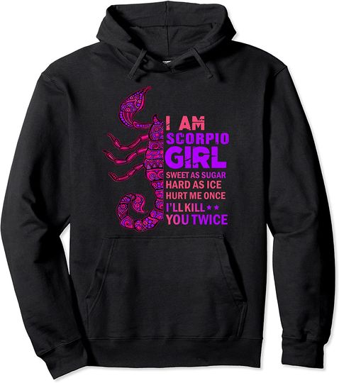 Discover Scorpio Girl Queen November Scorpion Zodiac Pullover Hoodie