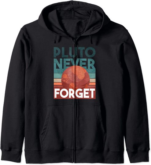 Hoodie com Fecho-éclair Unissexo Vintage Pluto Never Forget 1930 - 2006