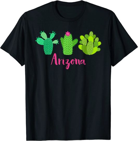 Discover Arizona Cactus Plant with Flower T Shirt