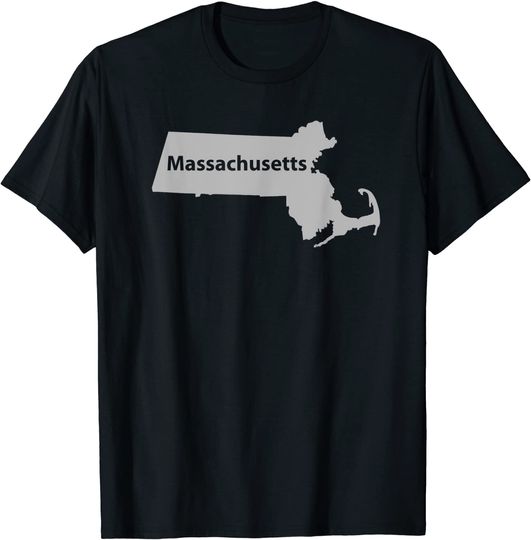 Discover Massachusetts Map Outline State Home Pride T Shirt