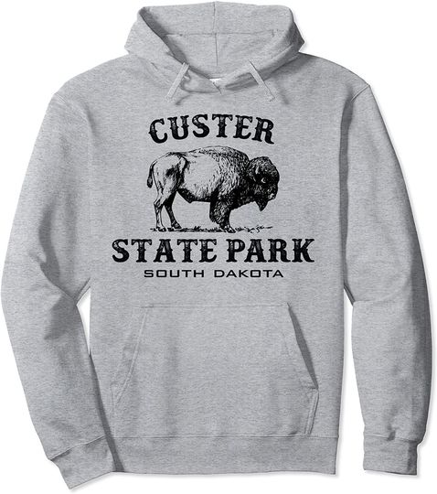 Discover Custer State Park South Dakota American Bison Souvenir Pullover Hoodie