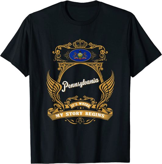 Discover Pennsylvania It's where mah story begins T-Shirt