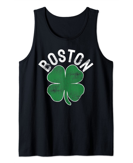 Discover St Patricks Day Shamrock Massachusetts Boston Irish Green Tank Top