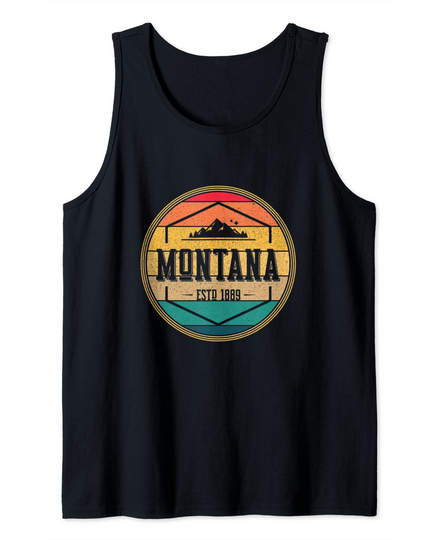Discover Montana Home State Vintage Mountain Tank Top