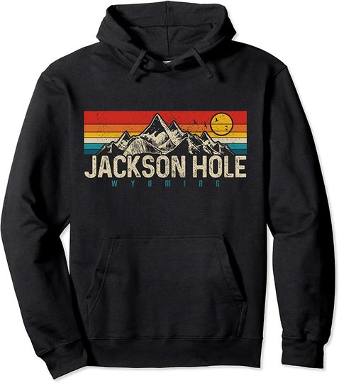 Discover Wyoming Vintage Mountains Pride Gift Pullover Hoodie