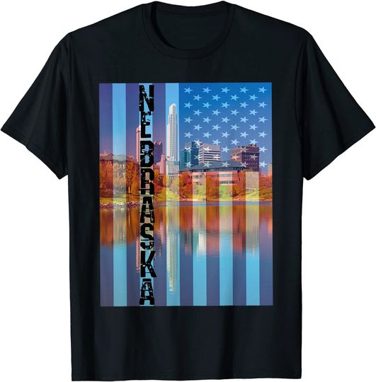 Discover Nebraska American Flag T-Shirt