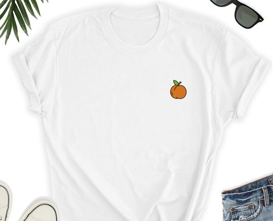 T-shirt para Homem e Mulher com Estampa de Pêssego Pequeno