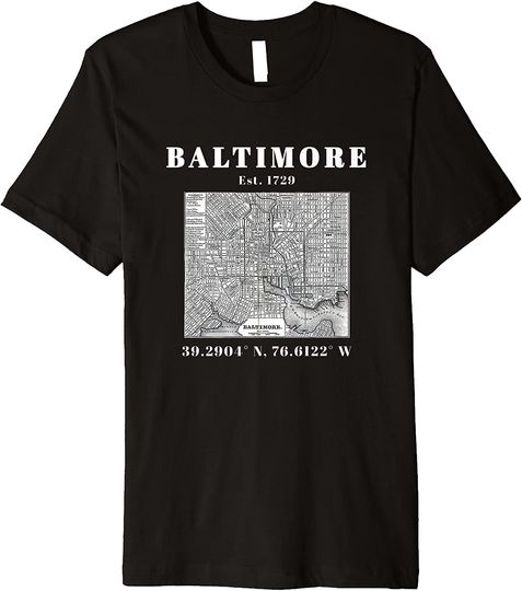 Discover Baltimore City Map T Shirt