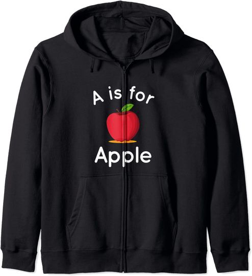 Hoodie com Fecho-éclair A is for Apple