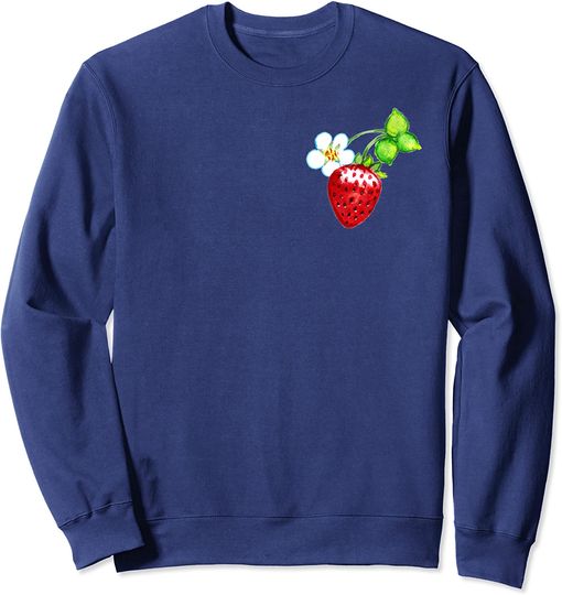 Suéter Unissexo Vintage com Fruta de Morango
