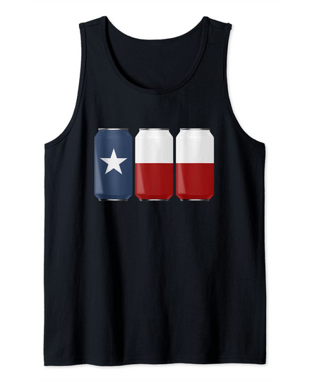Discover Patriotic Beer Cans USA American Texas Flag Tank Top