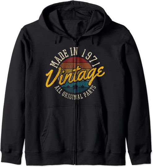 Hoodie com Fecho-éclair Unissexo Made in 1971 All Original Parts