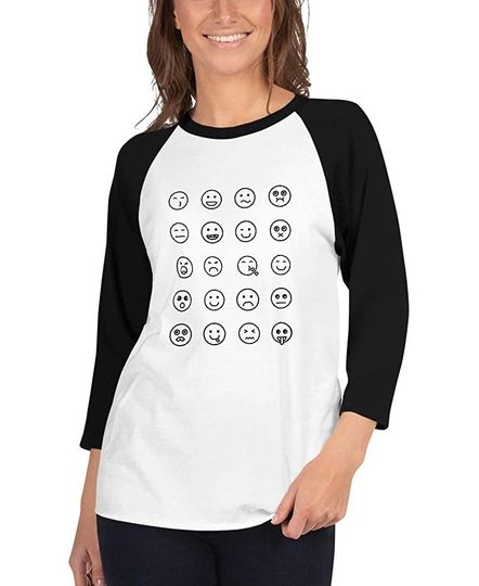 T-shirt Manga 3/4 Raglan Emojis