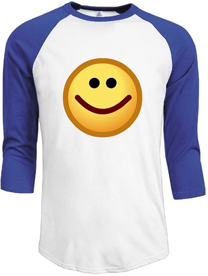 T-shirt Manga 3/4 Raglan com Emoji Rosto Sorridente