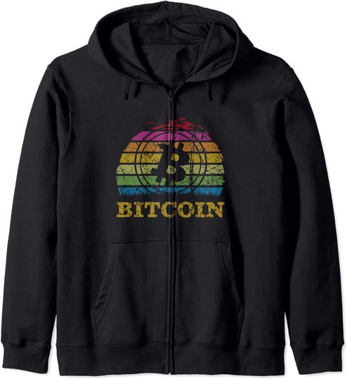 Hoodie com Fecho-éclair Unissexo Presente Bitcoin Criptomoeda