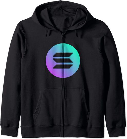 Hoodie com Fecho-éclair Unissexo com Solana SOL