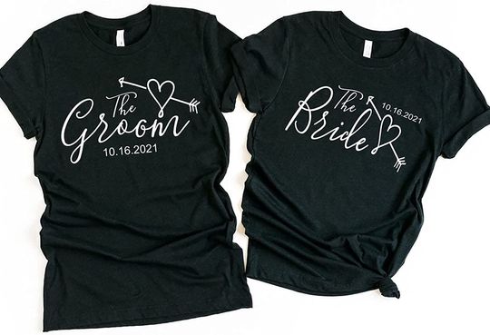 Discover Bride and Groom With Est Date T Shirt