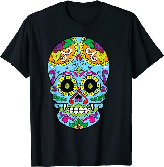 Discover Sugar Skull Day of the dead Dia de los Muertos halloween T-Shirt