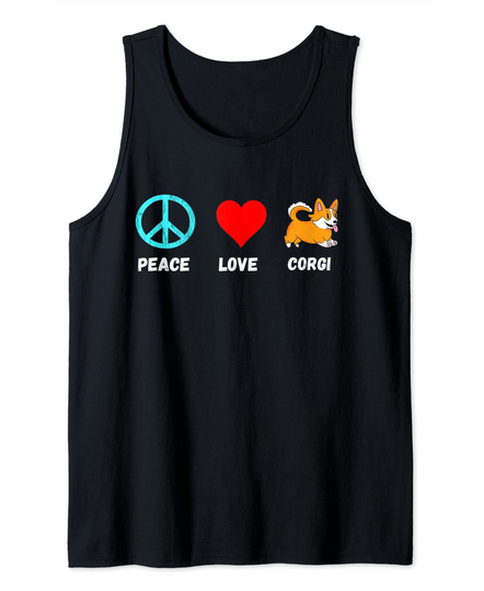 Discover Love Peace Pembroke Welsh Corgi Tank Top
