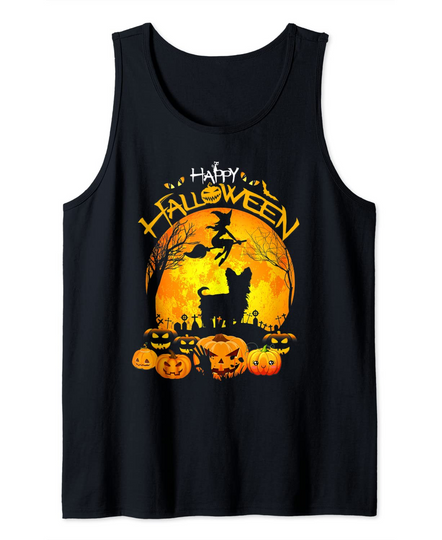 Discover Yorkshire Dog Pumpkin Happy Halloween Tank Top